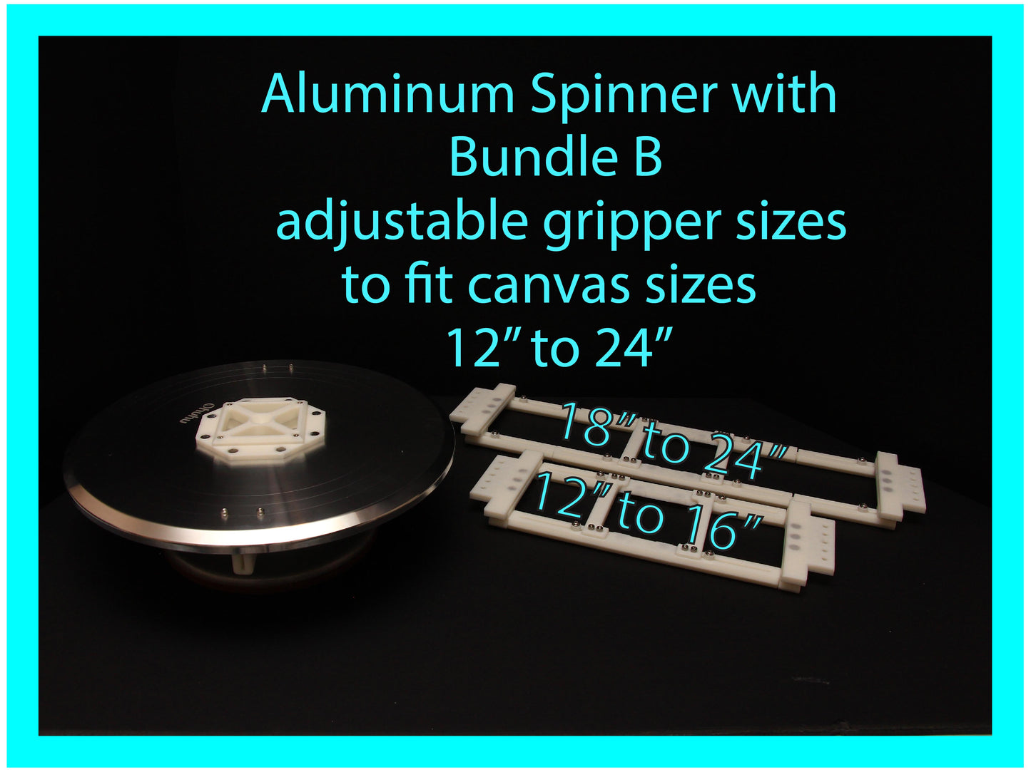 Manual Canvas Spinner (NOT Motorized) with Adjustable Magnetic Canvas Gripper Lazy Susan