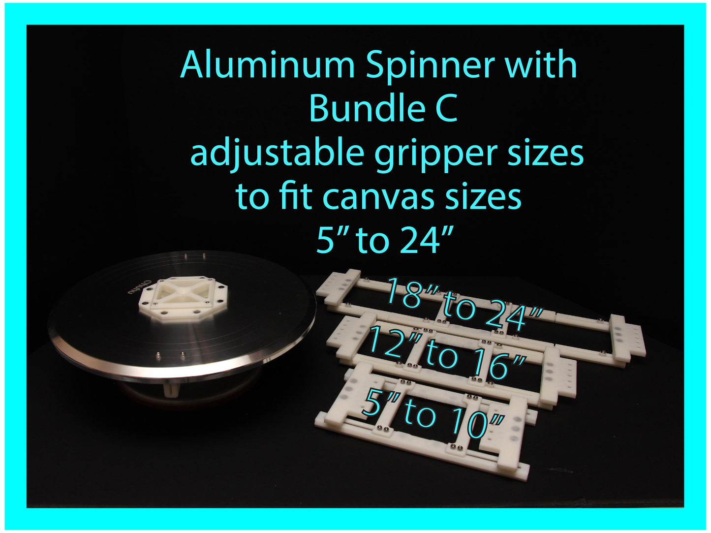 Manual Canvas Spinner (NOT Motorized) with Adjustable Magnetic Canvas Gripper Lazy Susan