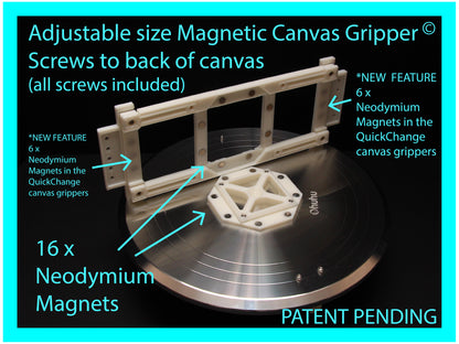 Manual Canvas Spinner (NOT Motorized) with Adjustable Magnetic Canvas Gripper Lazy Susan