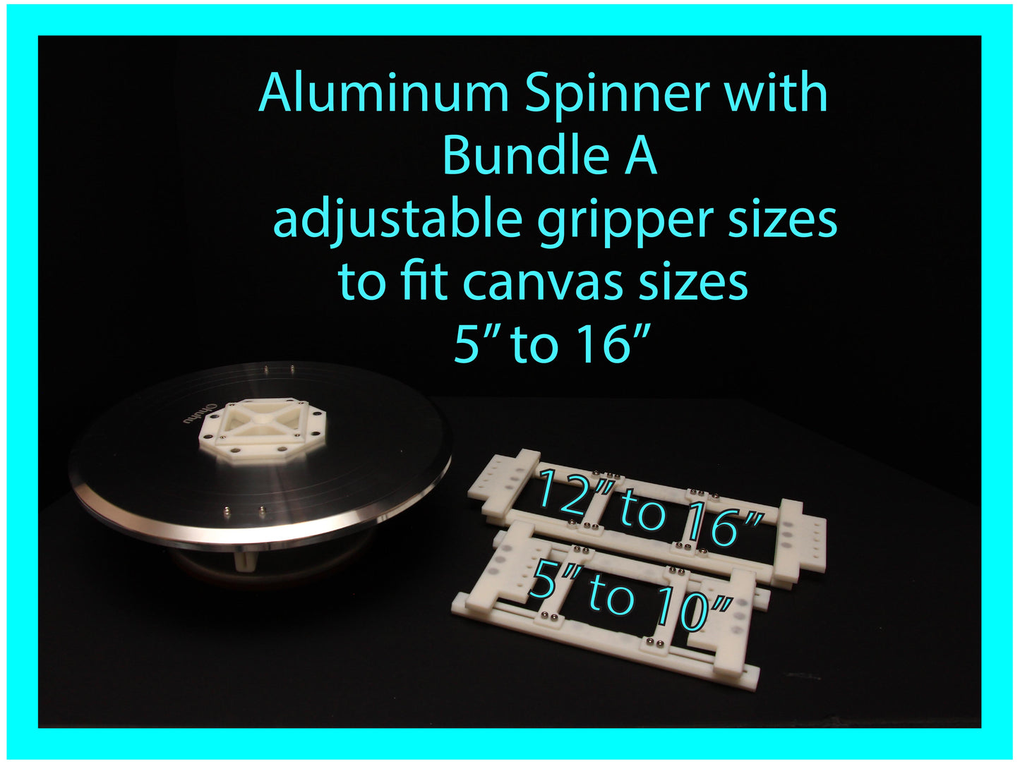 Manual Canvas Spinner (NOT Motorized) with Adjustable Magnetic Canvas Gripper Lazy Susan