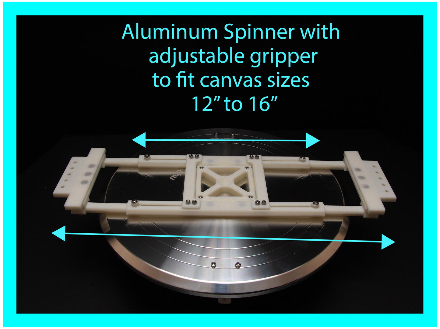 Manual Canvas Spinner (NOT Motorized) with Adjustable Magnetic Canvas Gripper Lazy Susan