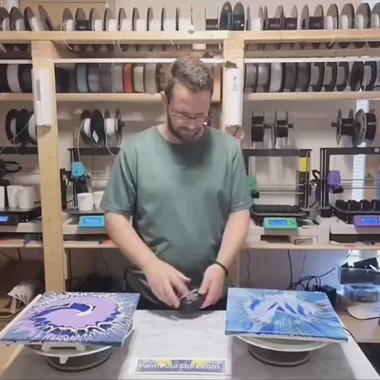 Motorized Canvas Spinner with Adjustable Magnetic Canvas Gripper Lazy Susan